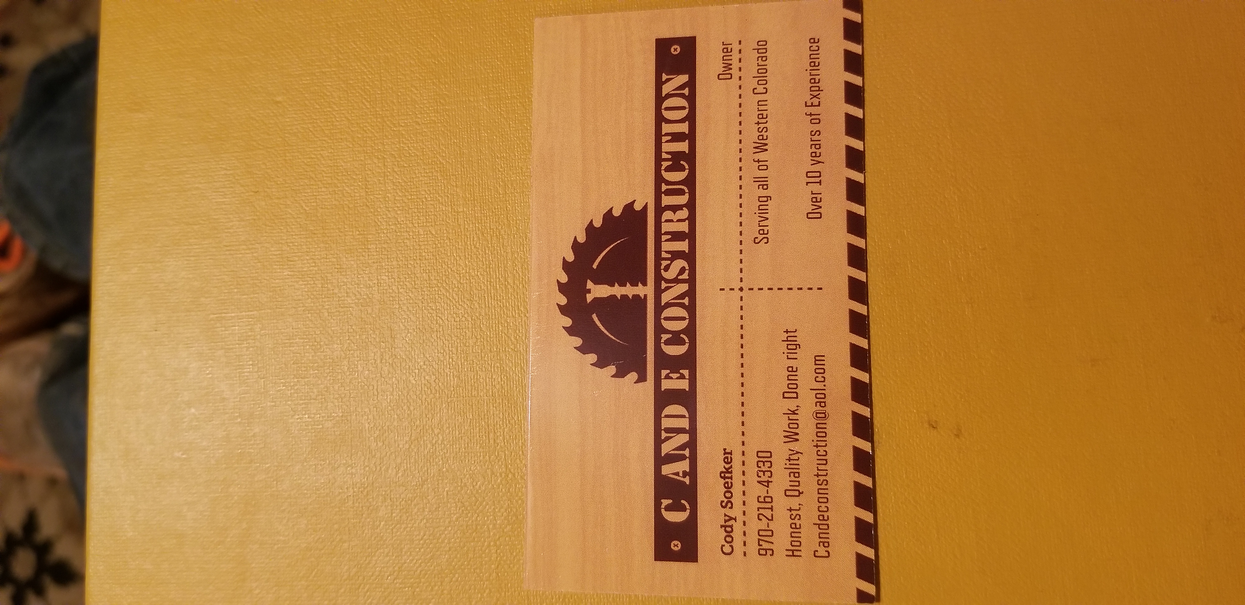 C and E Construction logo