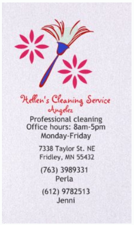 Logo for Hellen's Cleaning Service LLC