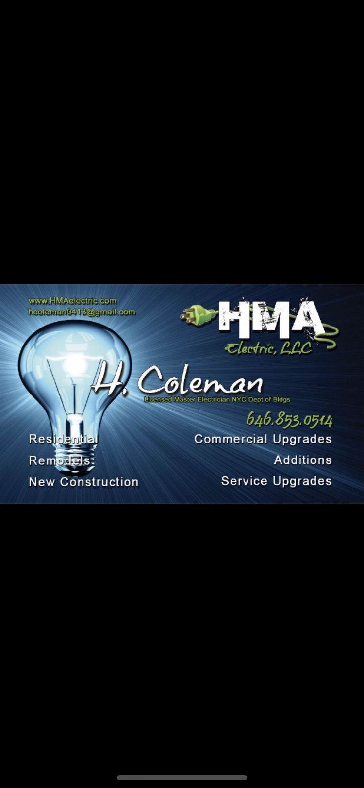 Logo for HMA Electric, LLC