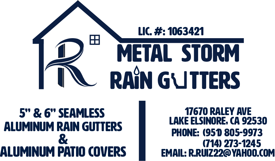 Logo for R' METAL STORM RAIN GUTTERS