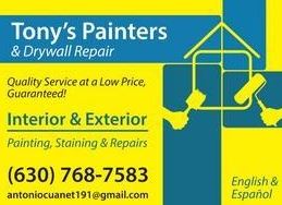 Logo for Tony's Painters & Drywall Repairs