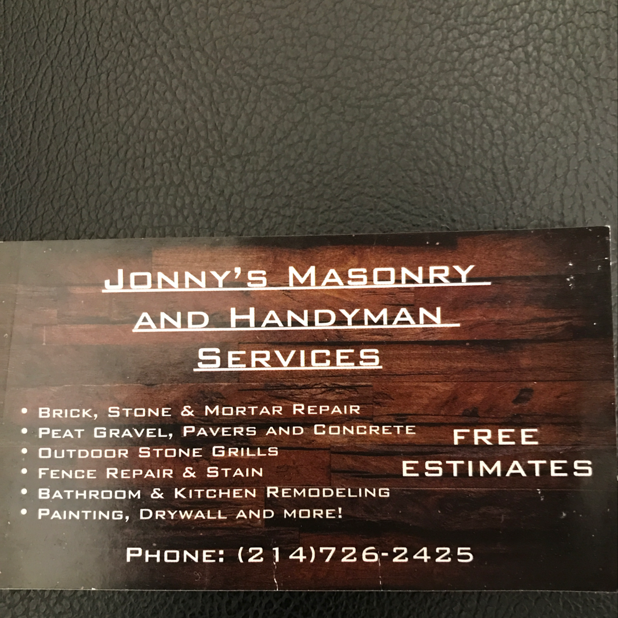 Jonnys Masonry and Handyman Services logo