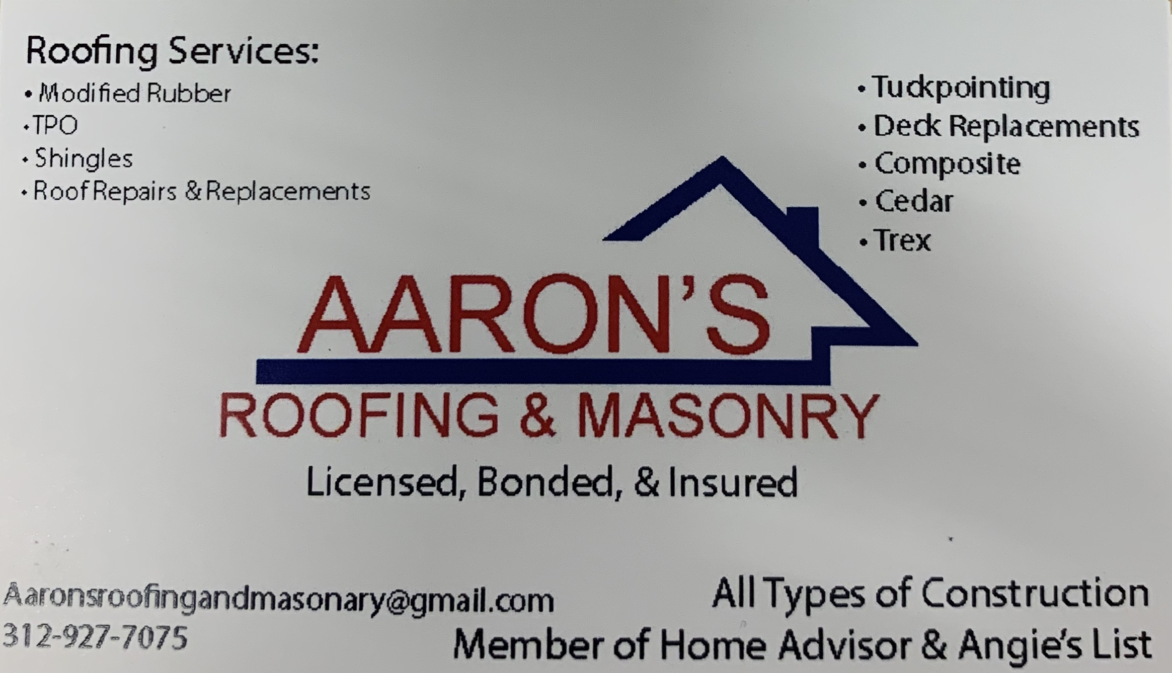 Aaron Roofing & Masonry Co. logo