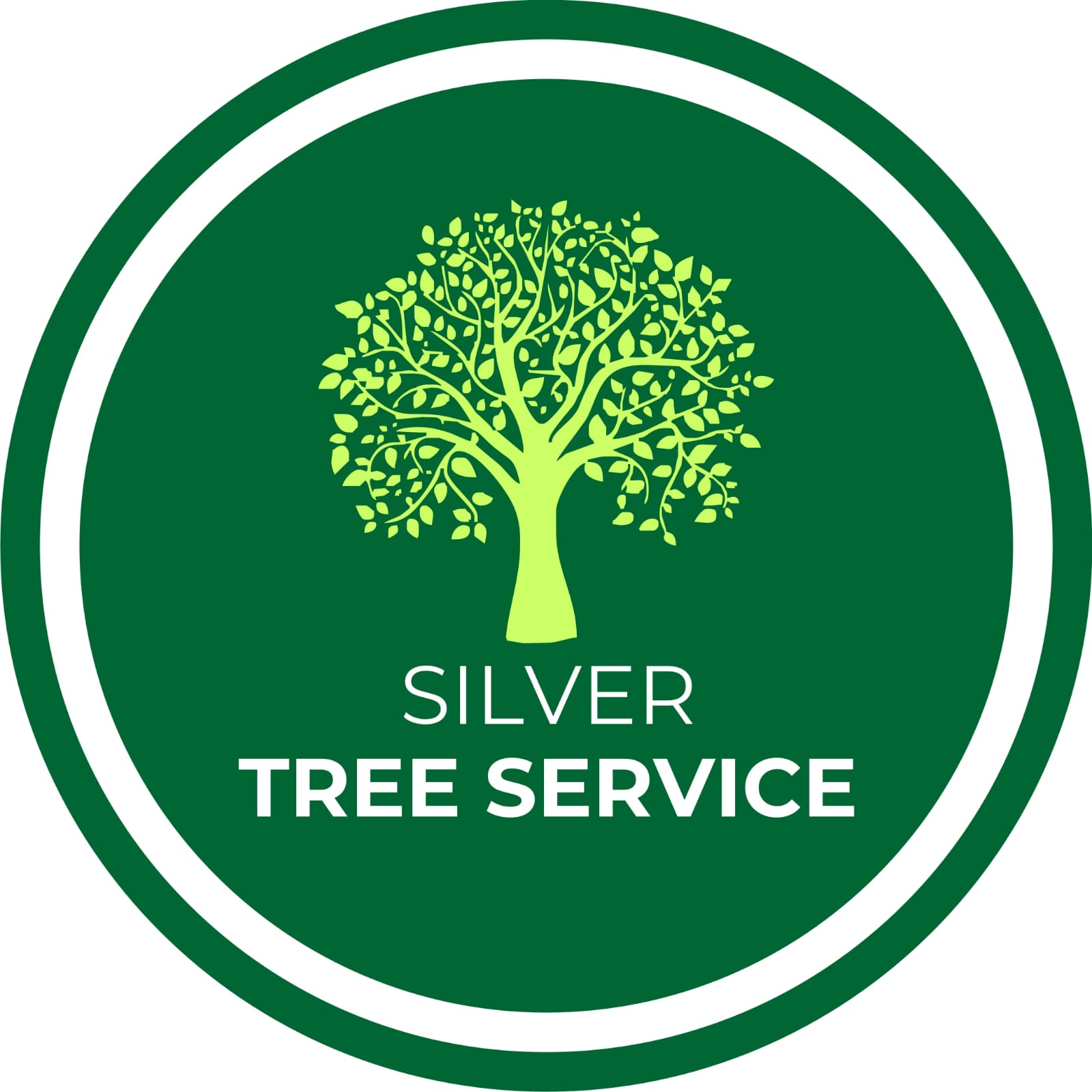Silver tree service logo