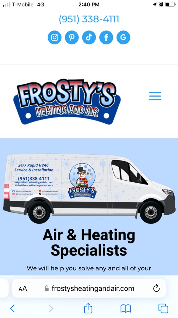 Logo for Frostys Heating and Air Conditioning