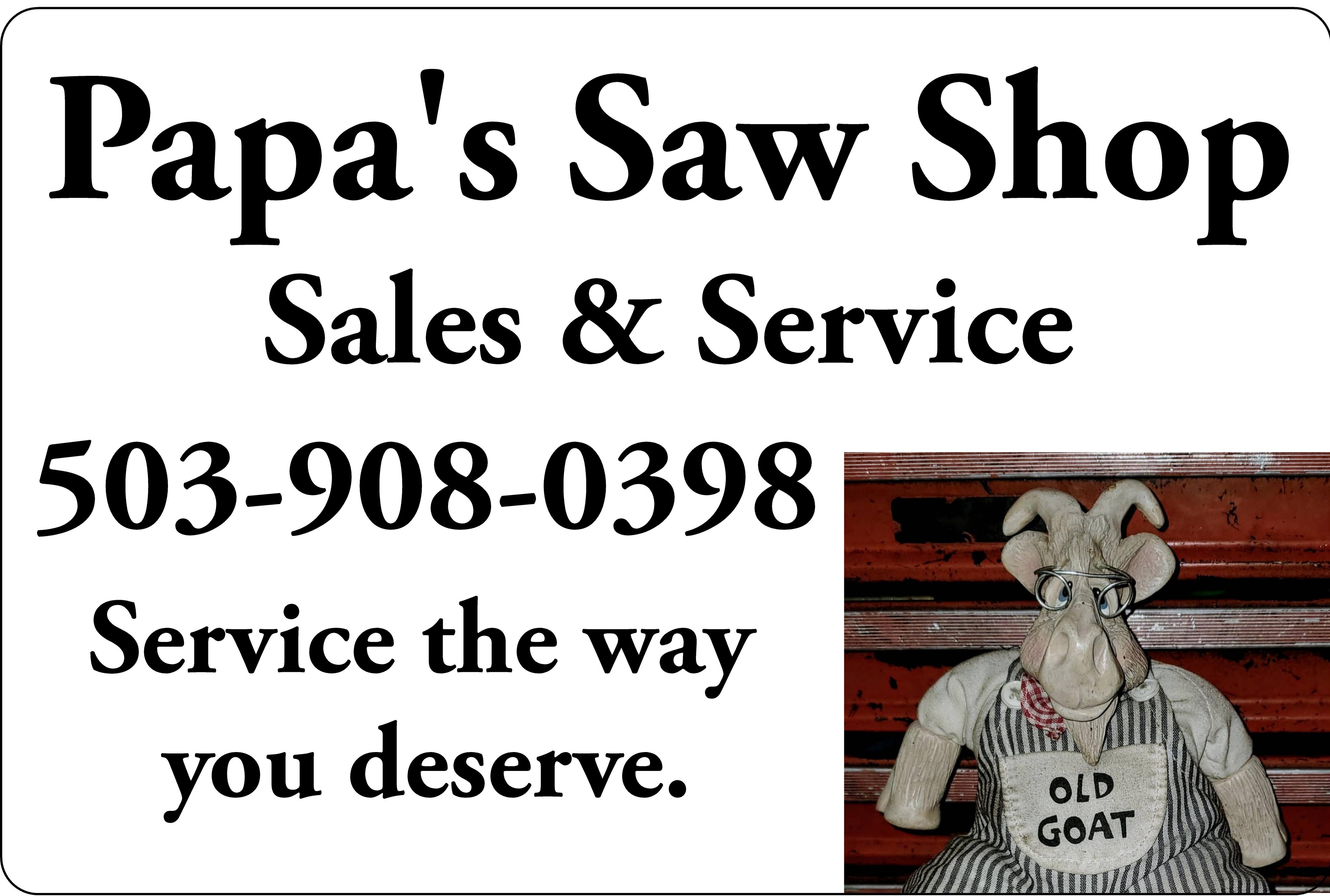 Logo for Papa's Saw Shop