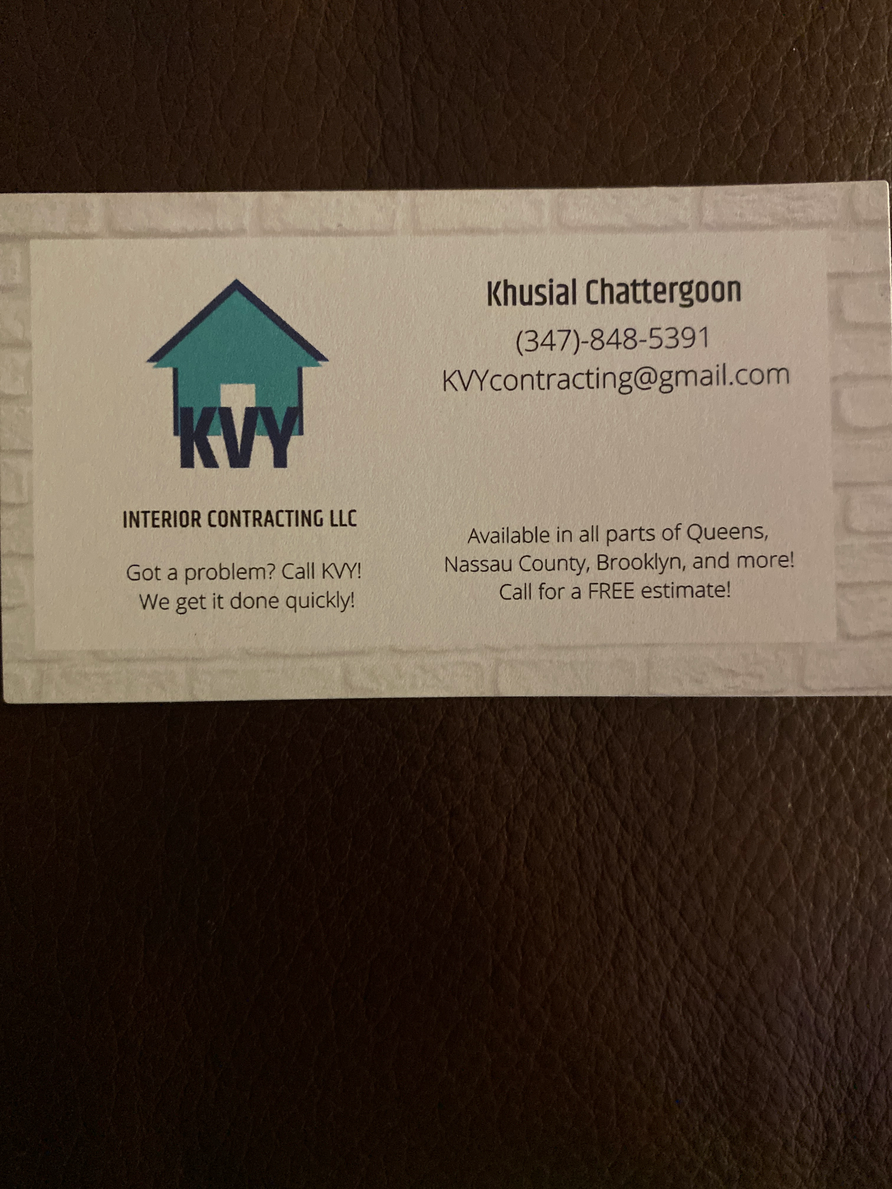 Logo for KVY INTERIOR CONTRACTING LLC