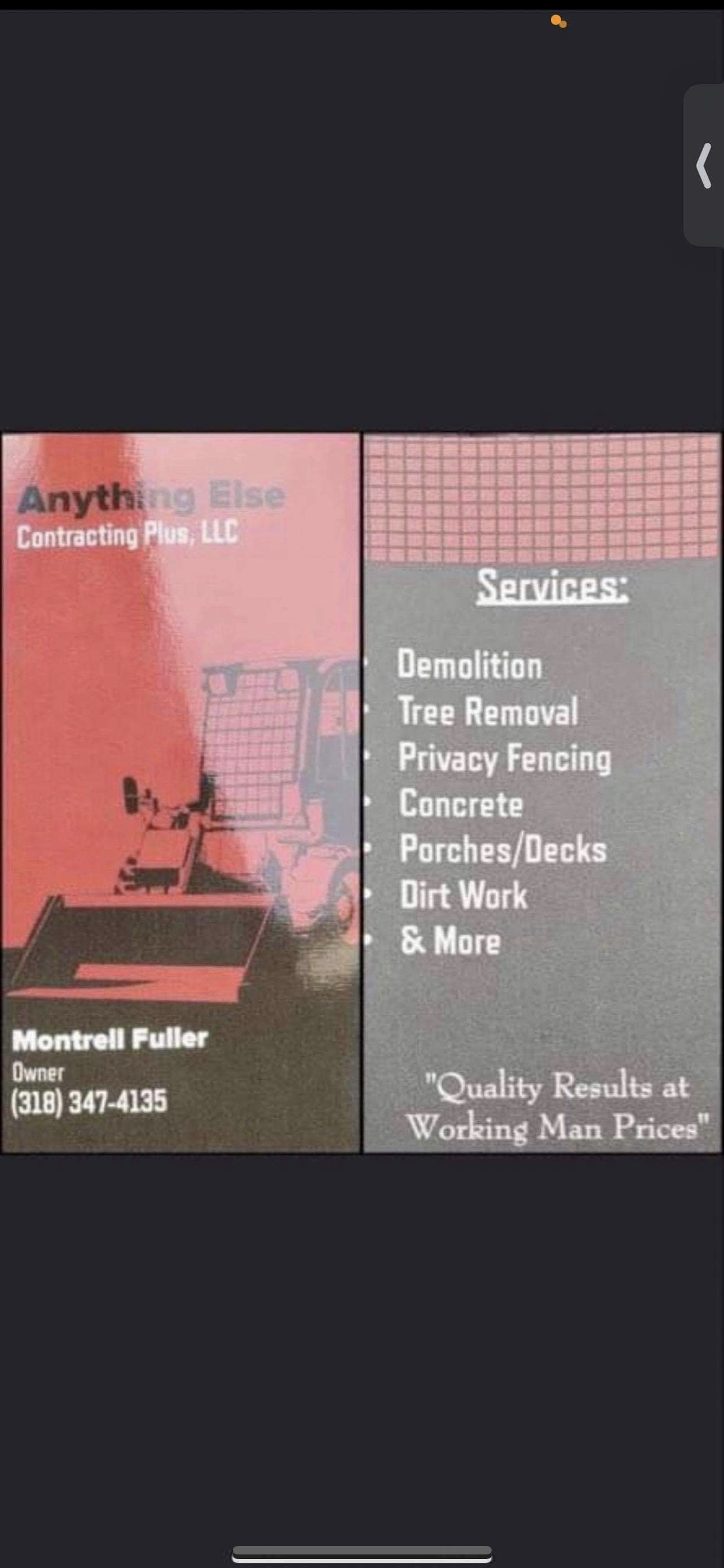 Logo for Anything Else Contracting Plus