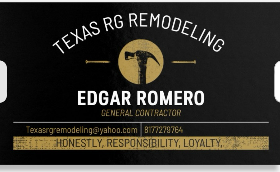 Logo for TEXAS RG REMODELING