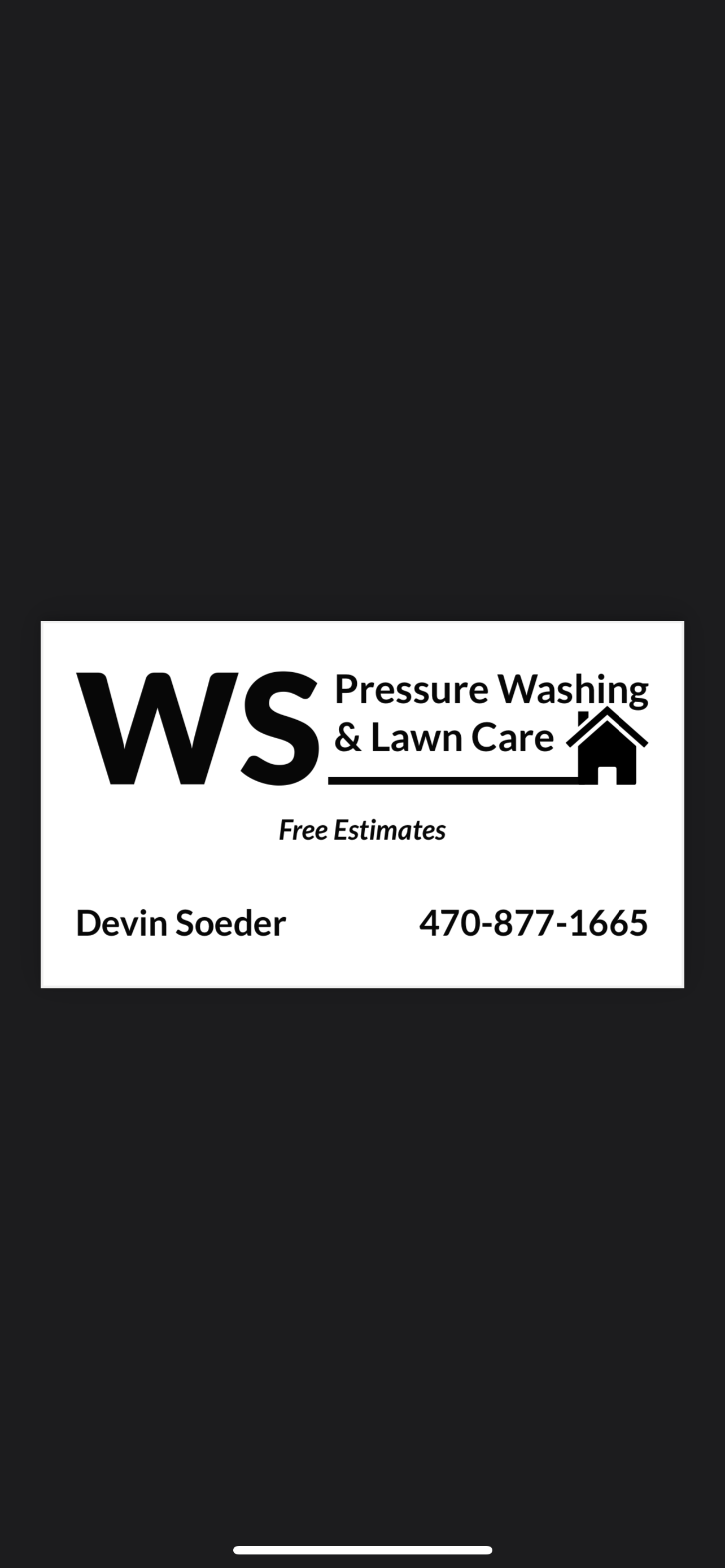 Logo for Ws Lawn Care