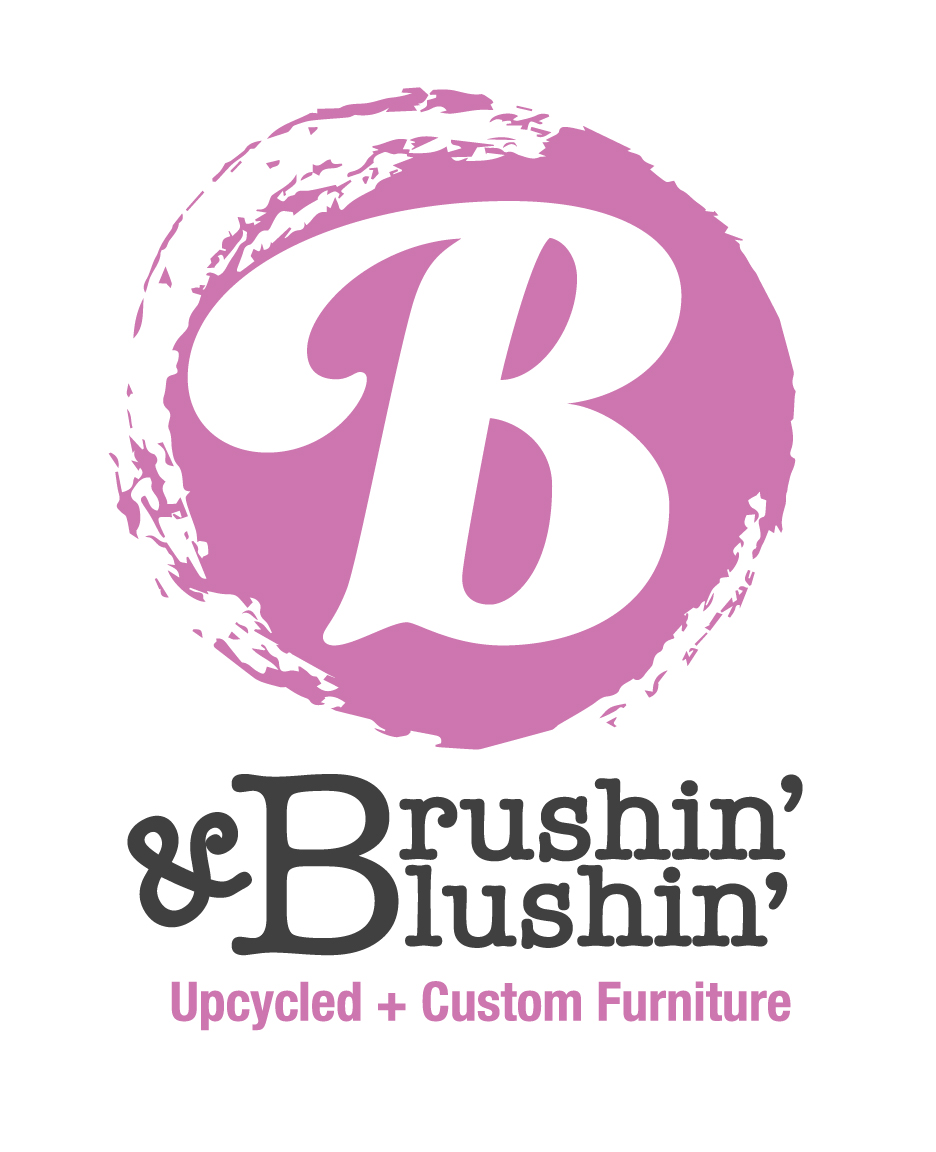 Logo for Brushin' & Blushin' Upcycled and Custom Furniture