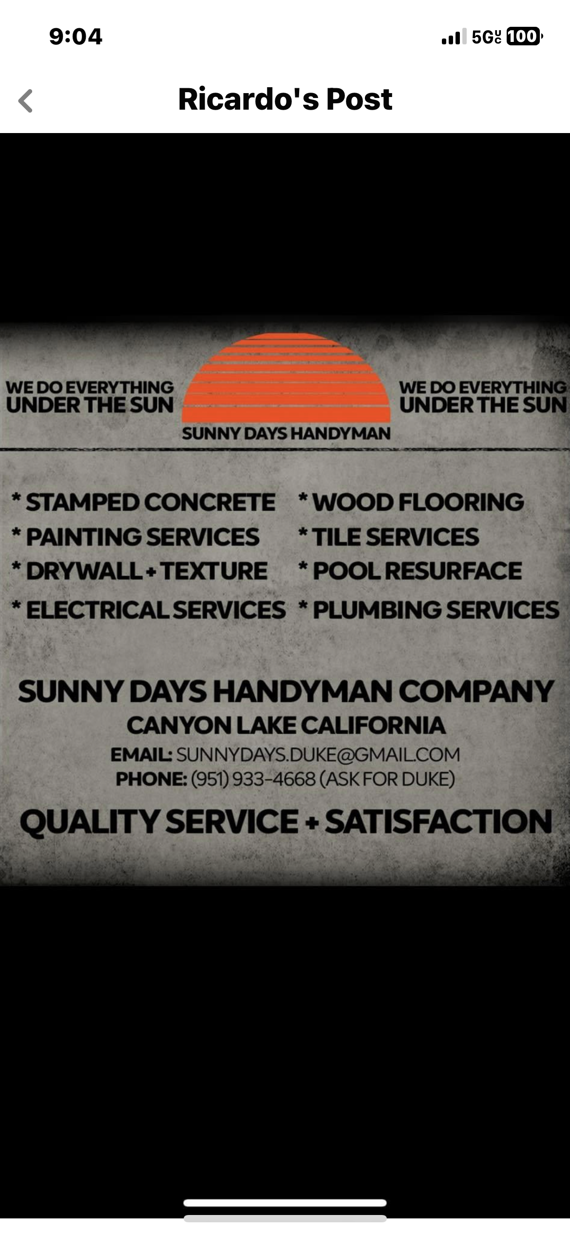 Avatar for Sunnydays Handyman Services