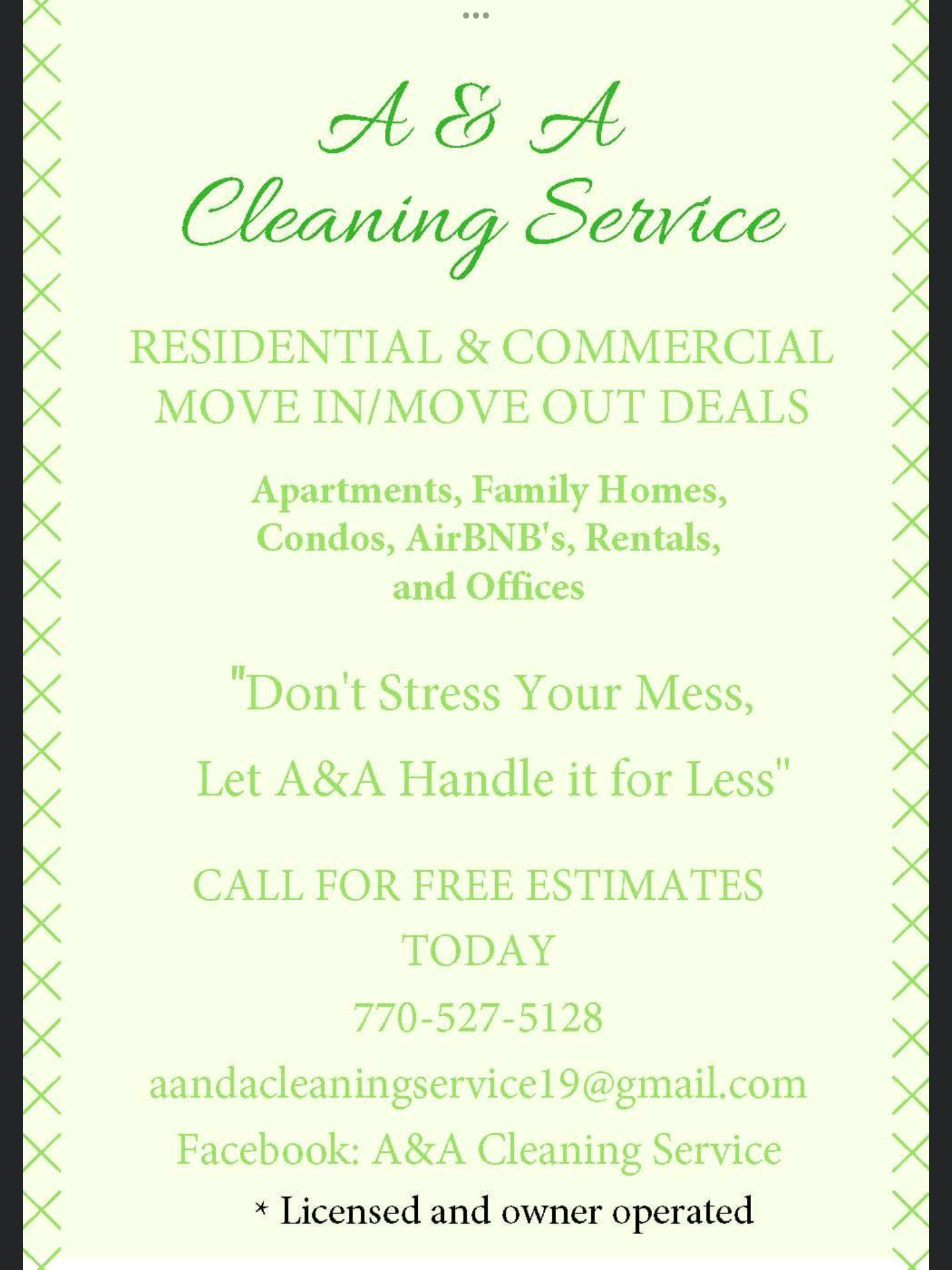 Logo for A&A Cleaning Services