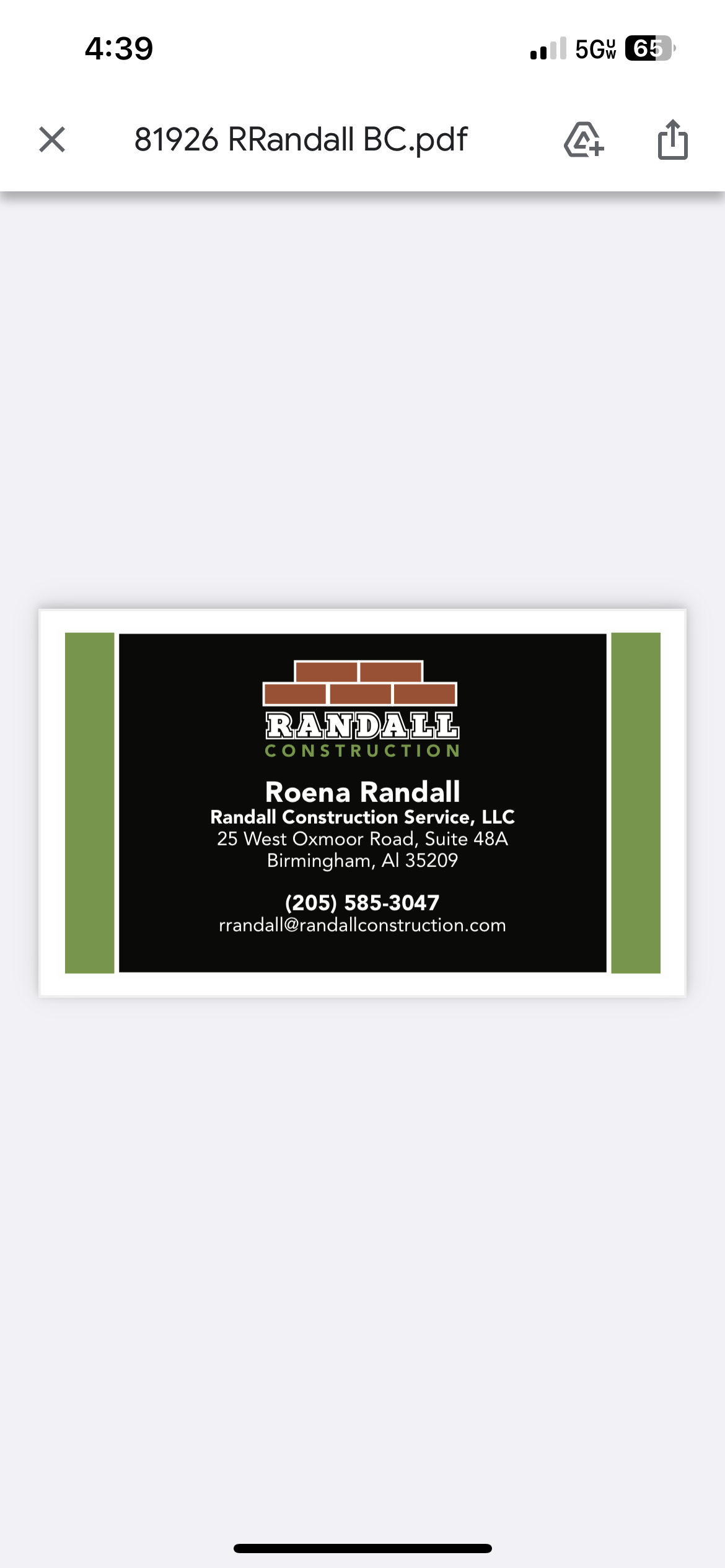 Logo for Randall Construction Service LLC