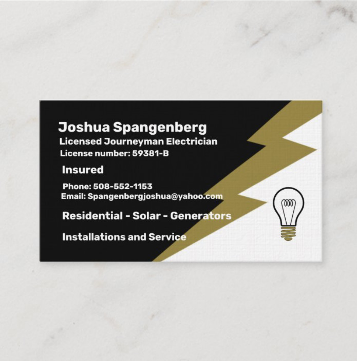 Joshua Spangenberg Licensed Electrician logo