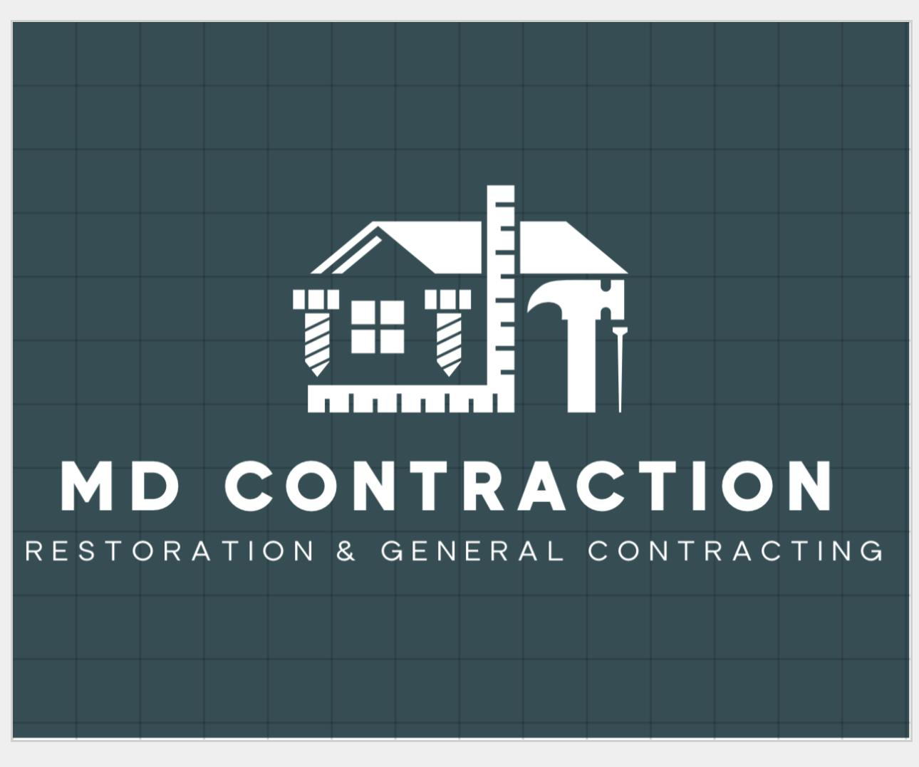 Logo for M.D. construction