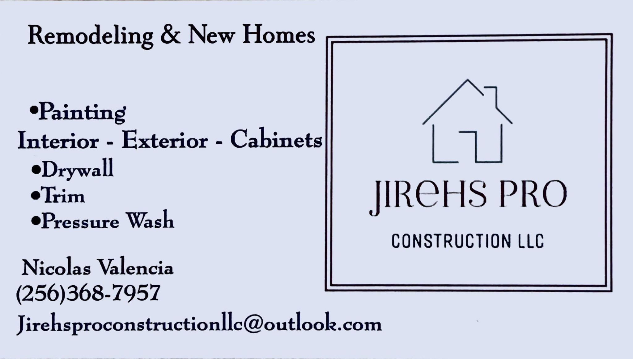Jirehs pro construction llc logo