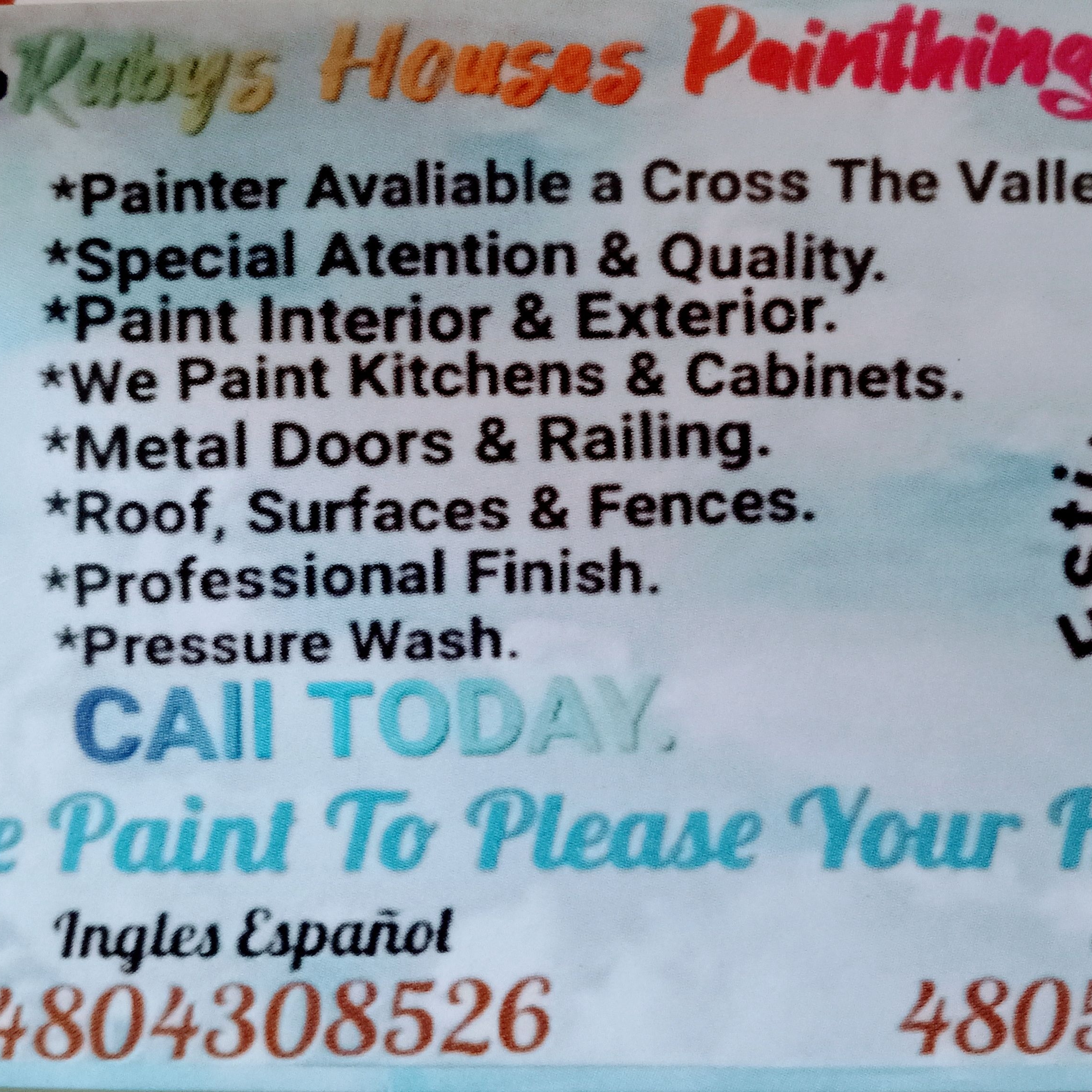 Ruby's Houses Painting logo