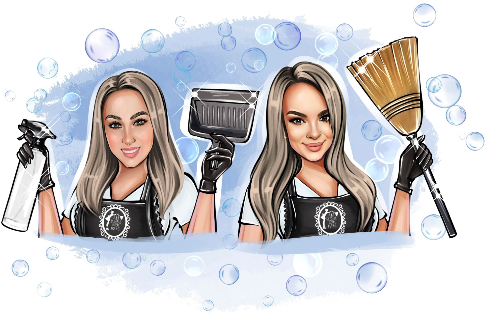 Logo for A&A Blissful Broom Mates