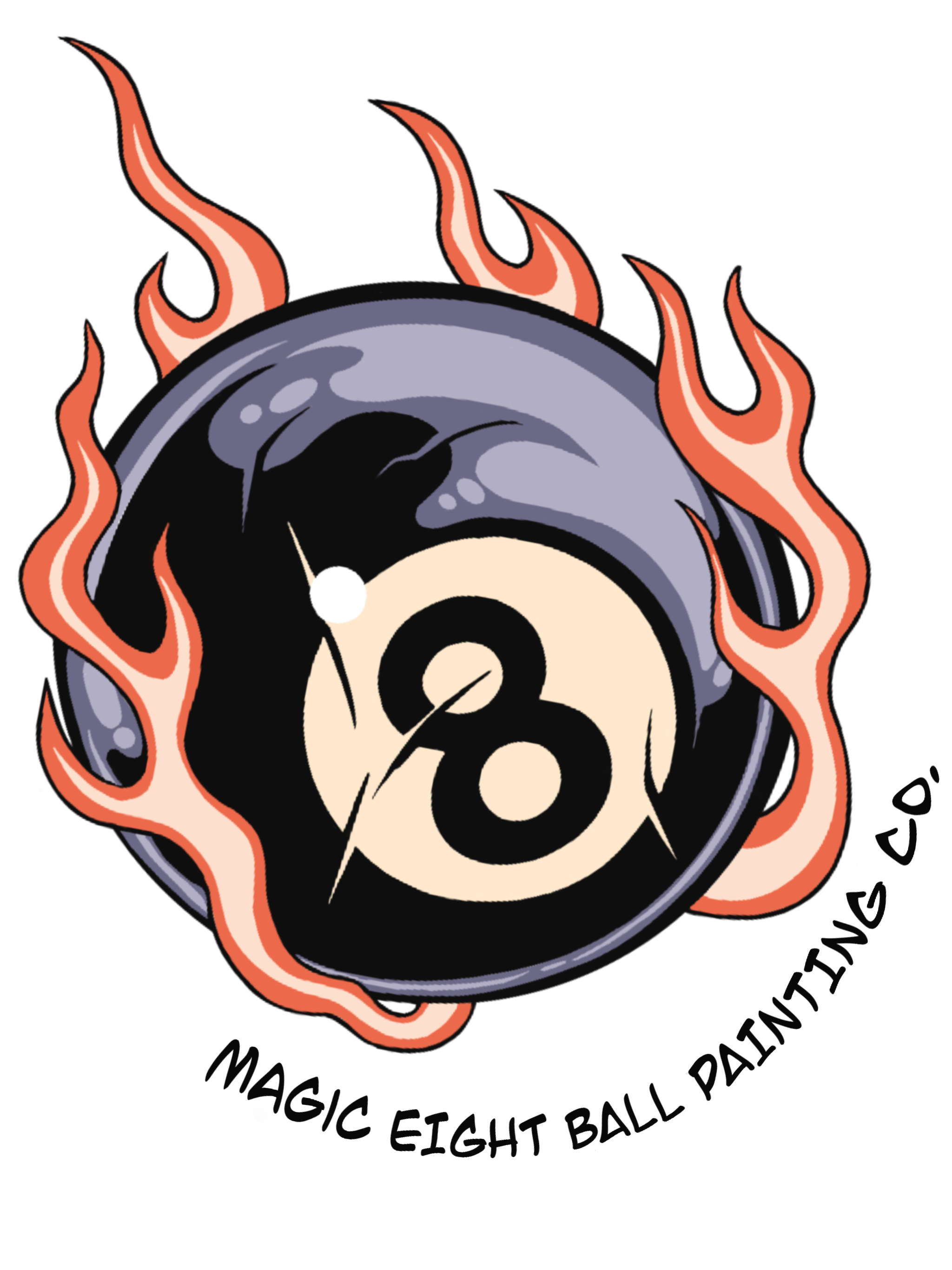 Logo for Magic Eight Ball Painting Co