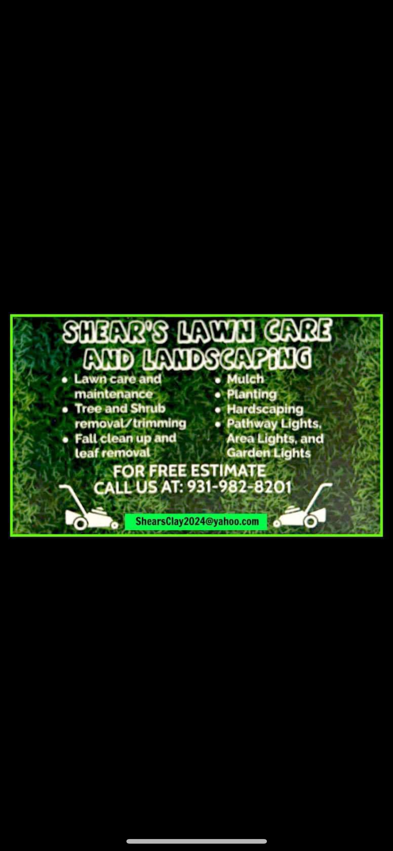 Shears lawn care and landscaping logo