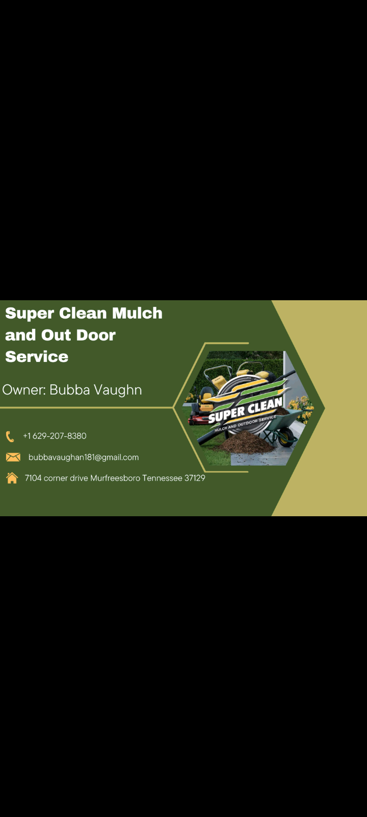 Super clean Mulch and outdoor service logo