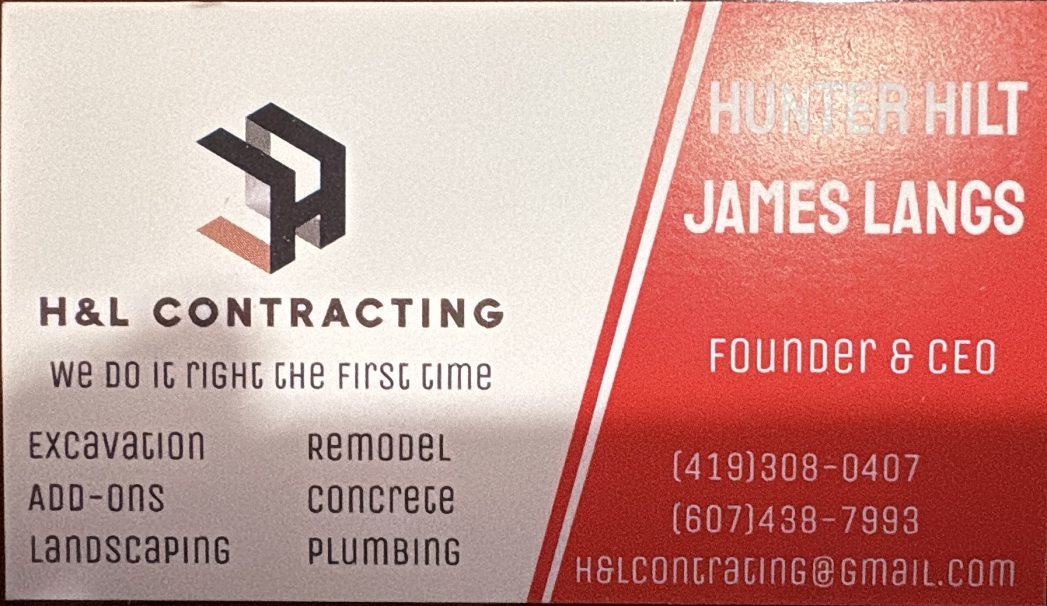 H&L contracting logo