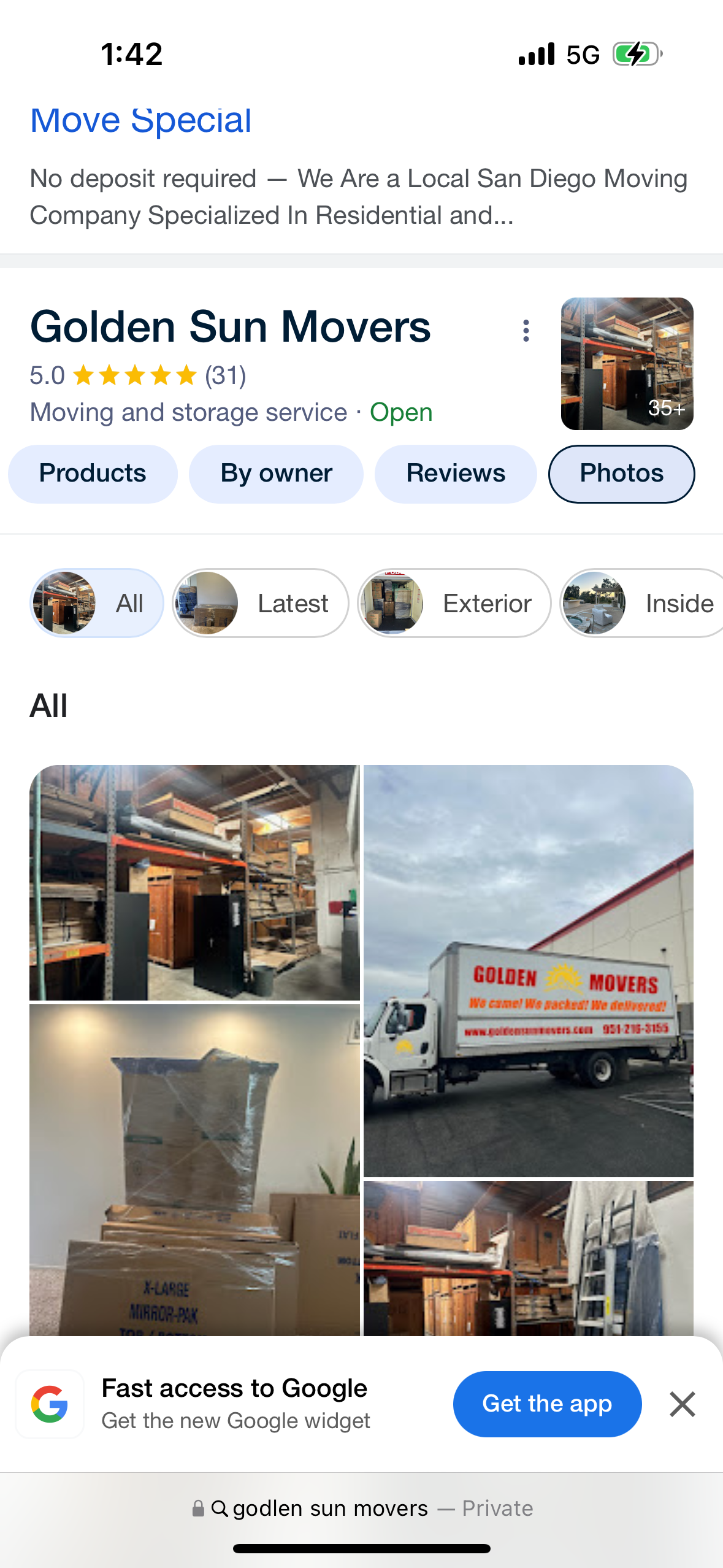 Avatar for Golden Sun Movers LLC