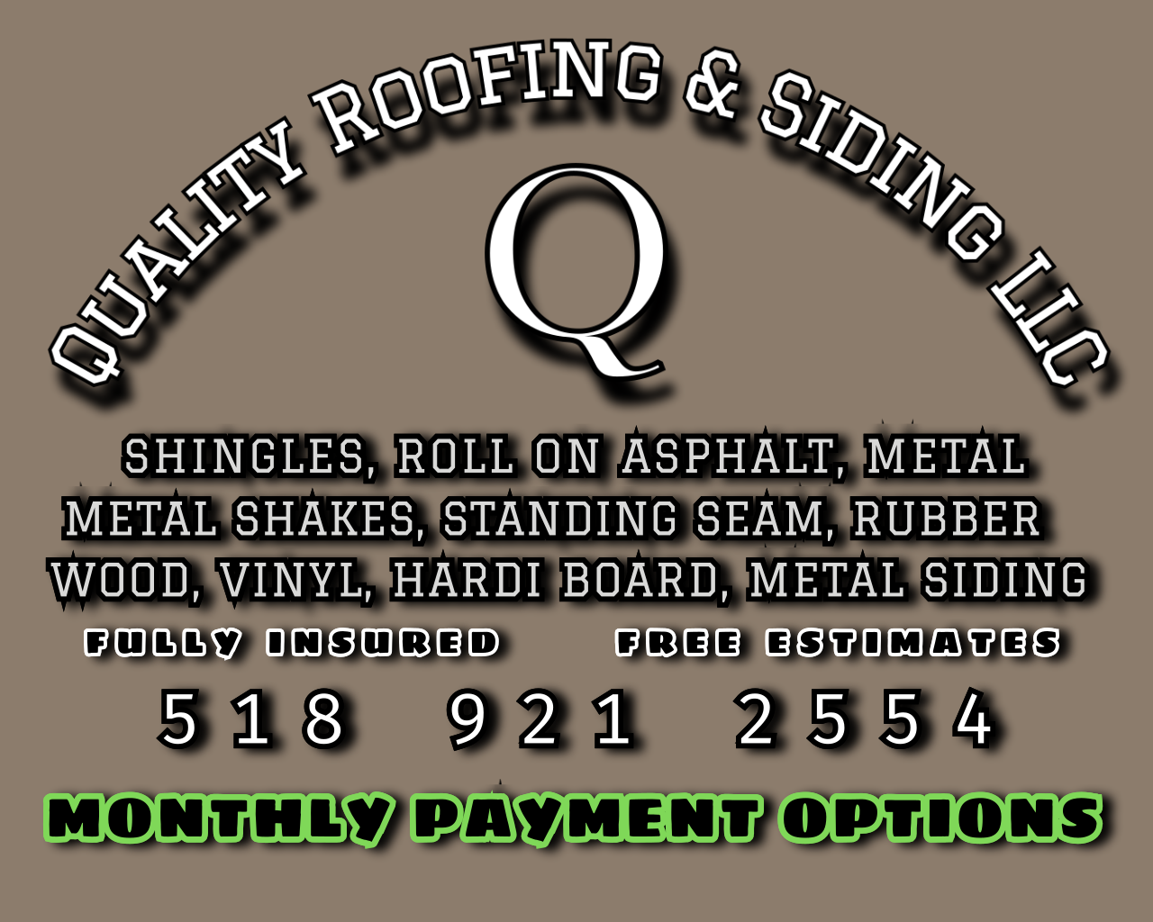 Logo for Quality Roofing and Siding