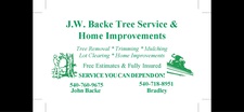 Logo for J. W. Backe Tree Service & Home Improvements, LLC