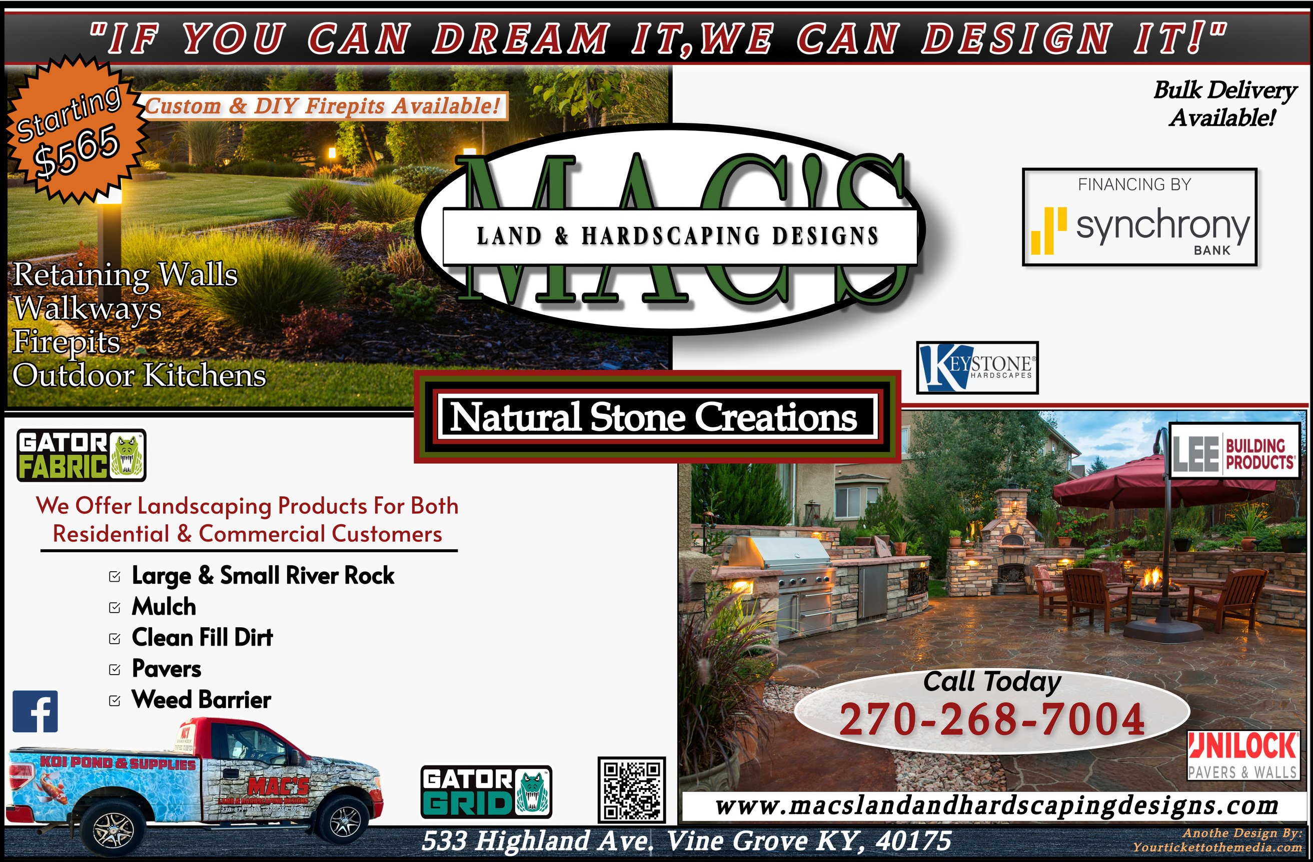 Mac's Land & Hardscaping Designs logo
