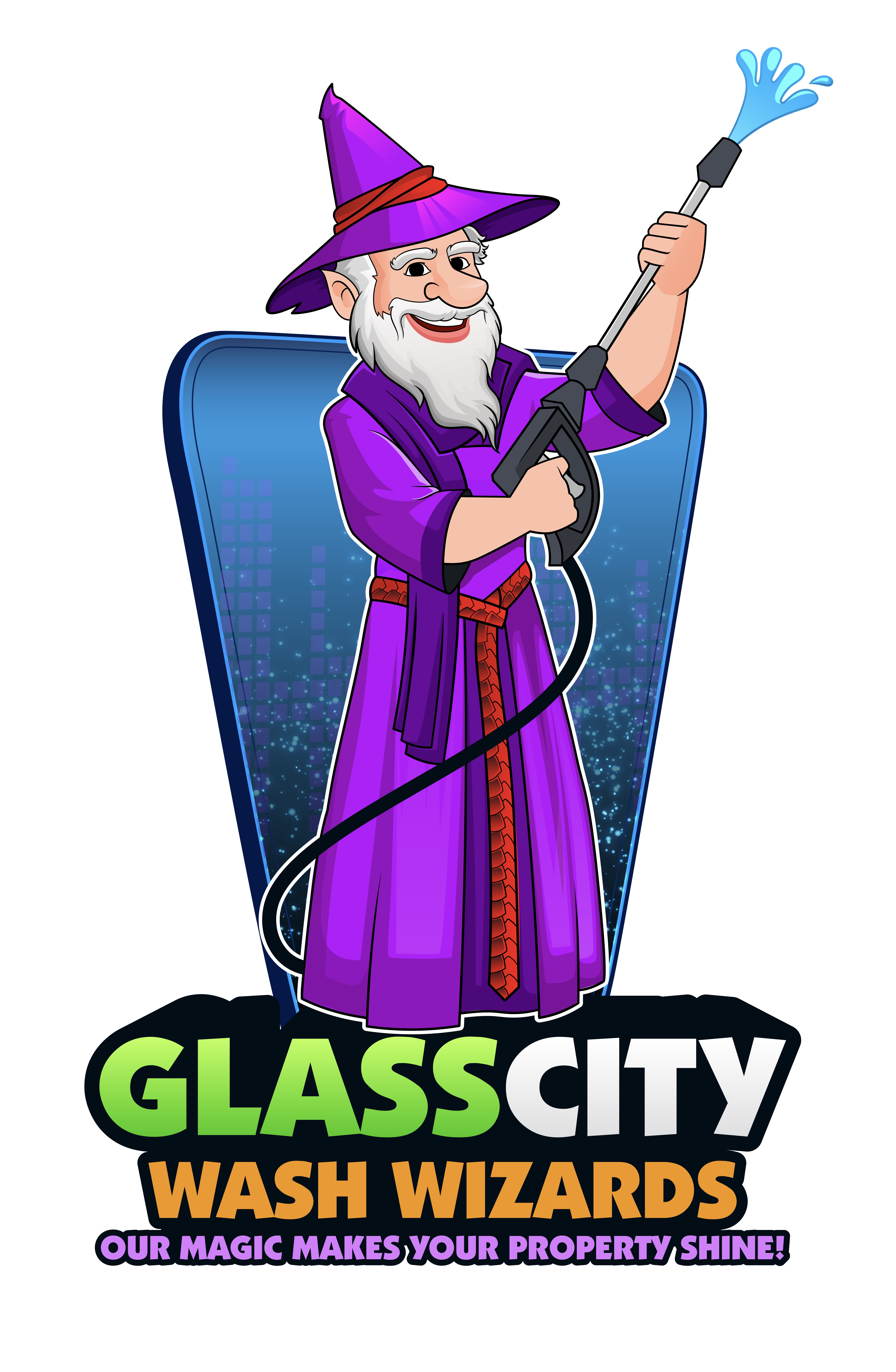 Logo for Glass City Wash Wizards