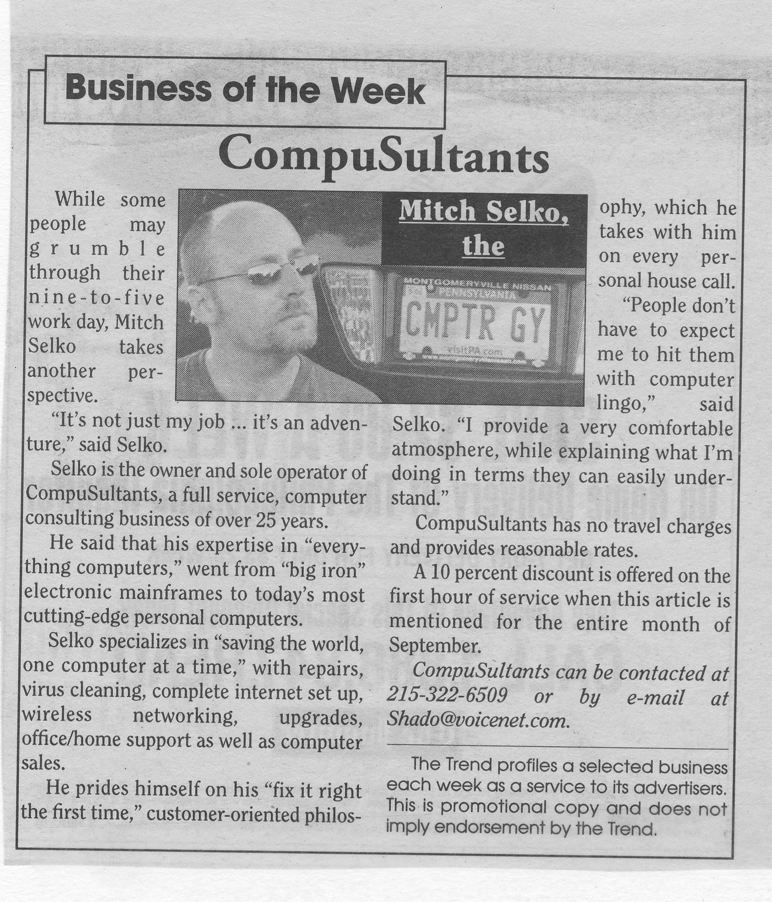 Logo for CompuSultants, (Mitch The Computer Guy)