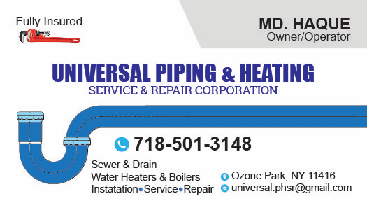 Logo for Universal Piping and Heating Services and Repair Corp