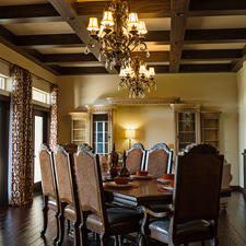 Traditional Dining Room with traditional style dark wood dining table