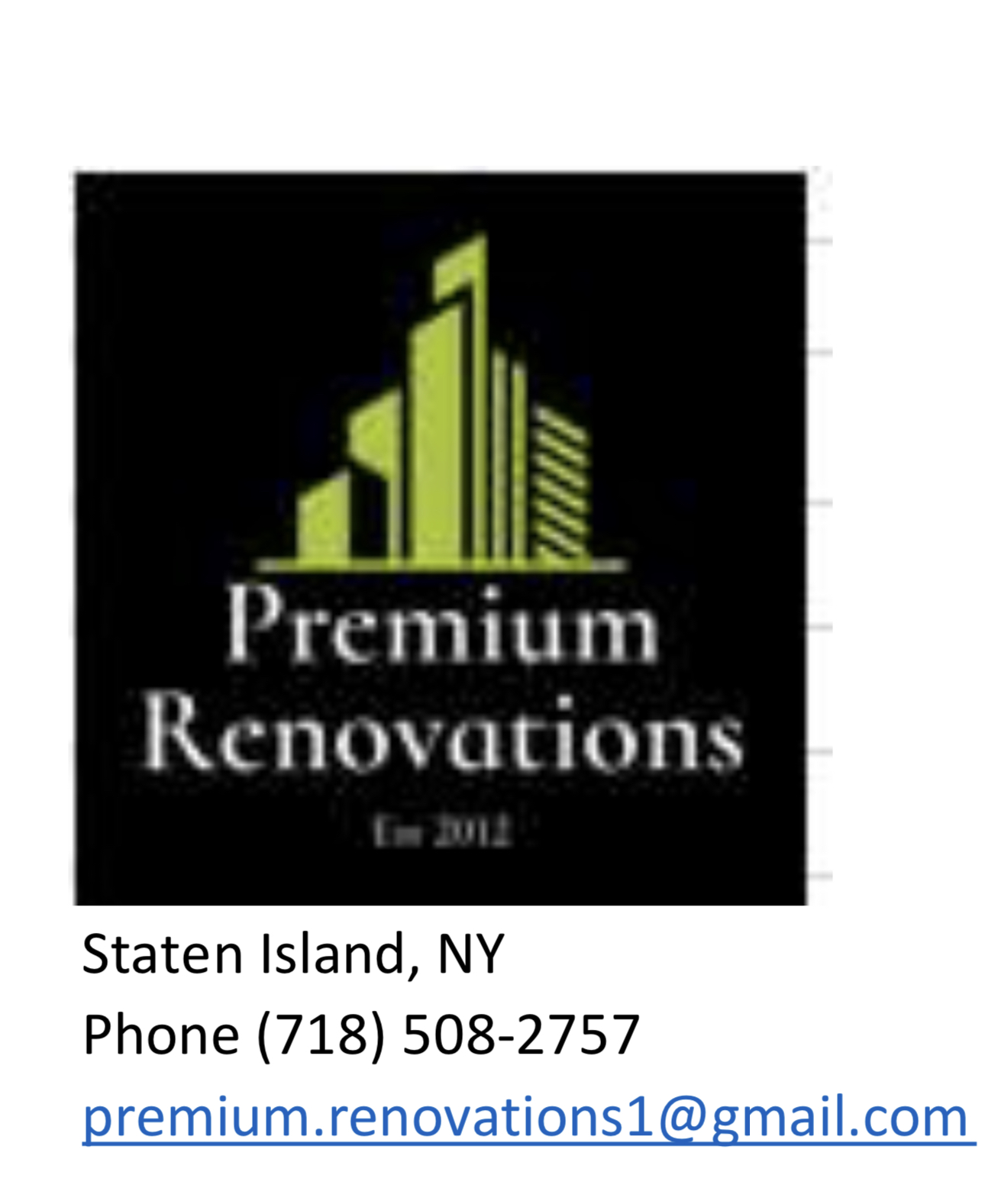 Logo for PREMIUM RENOVATIONS