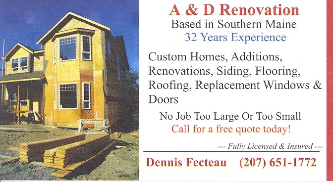 Logo for A & D Renovations