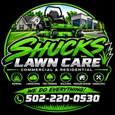 Shucks lawn care logo