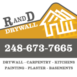 R and D Drywall logo