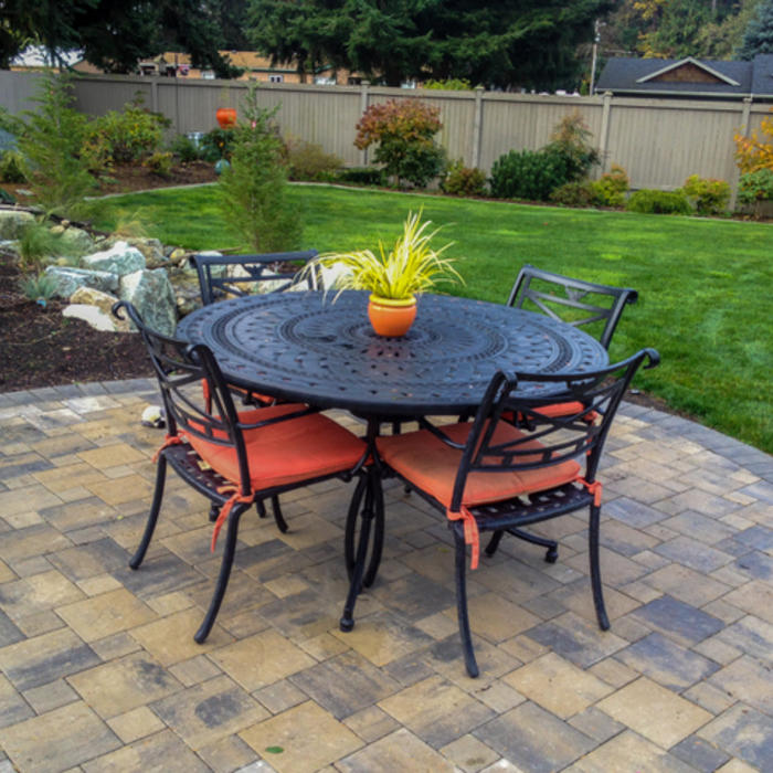 Backyard brick patio