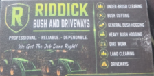 Logo for Riddick Lawn and Grading Services and Bush