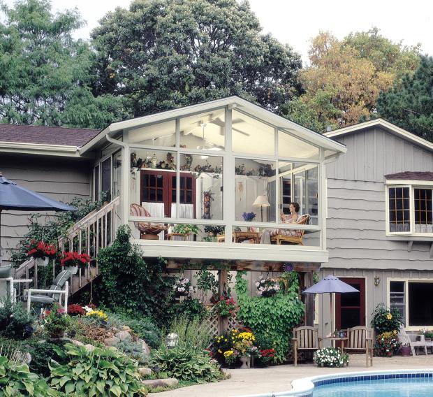 Contemporary Home Exterior in Allentown 2nd floor sun room