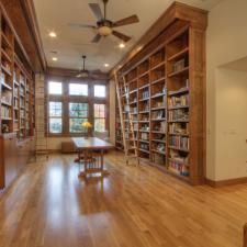 Traditional Library with custom full wall book cases