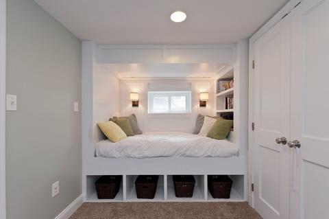 Contemporary Bedroom with gray painted walls
