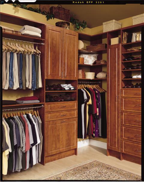 Traditional Closet with silver cabinet hardware