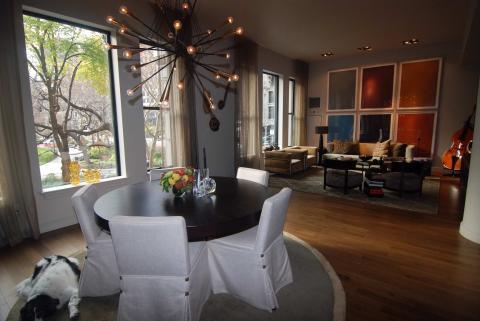 Modern Dining Room with mid-century modern side chairs