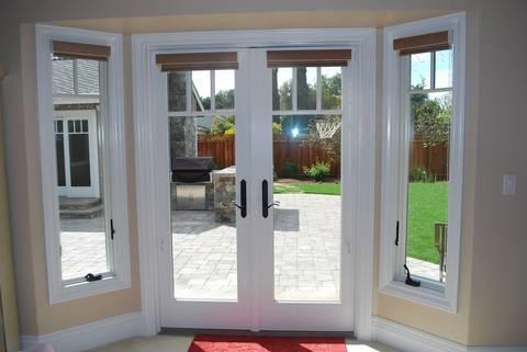 Transitional Entry with glass panel exterior french door