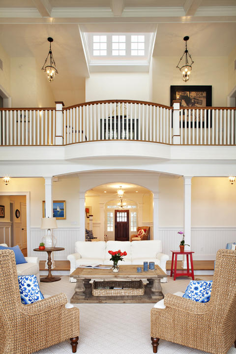 Eclectic Family Room with eclectic family room with colonial cape cod and traditional elements