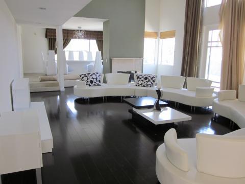Modern Living Room with black and white modern style coffee table