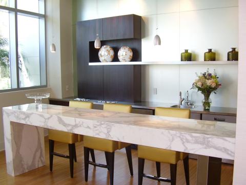 Modern Kitchen with dark wood modern style cabinet